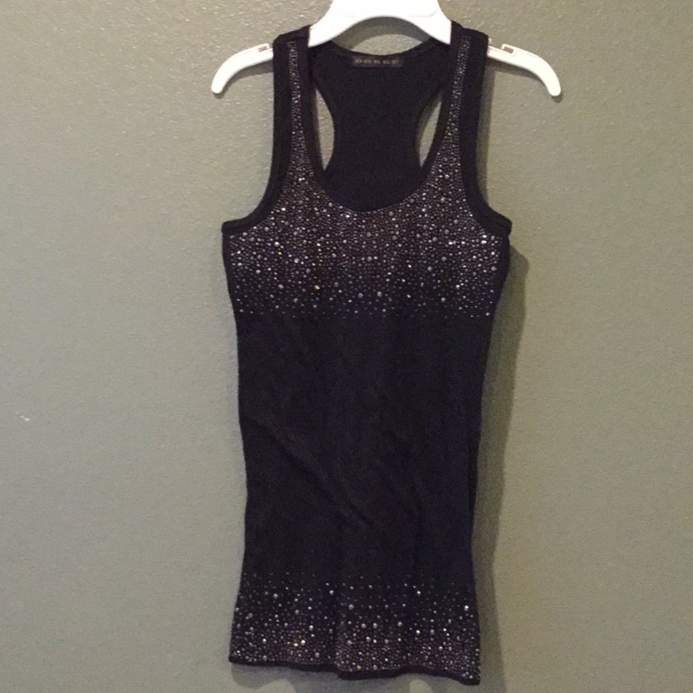 Black Rhinestone tank top